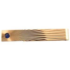 Tiffany & Co 14 Karat Yellow Gold Tie / Money Clip with Sapphire #18557
